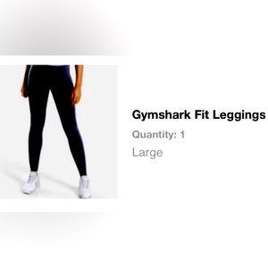 GYMSHARK FIT LEGGINGS, SIZE LARGE, BLACK